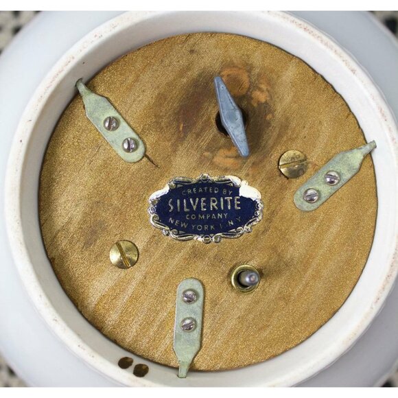 Vintage Silverite Musical Teapot Pink Floral Plays "Tea For Two" Thorens 18 Note - Picture 7 of 12